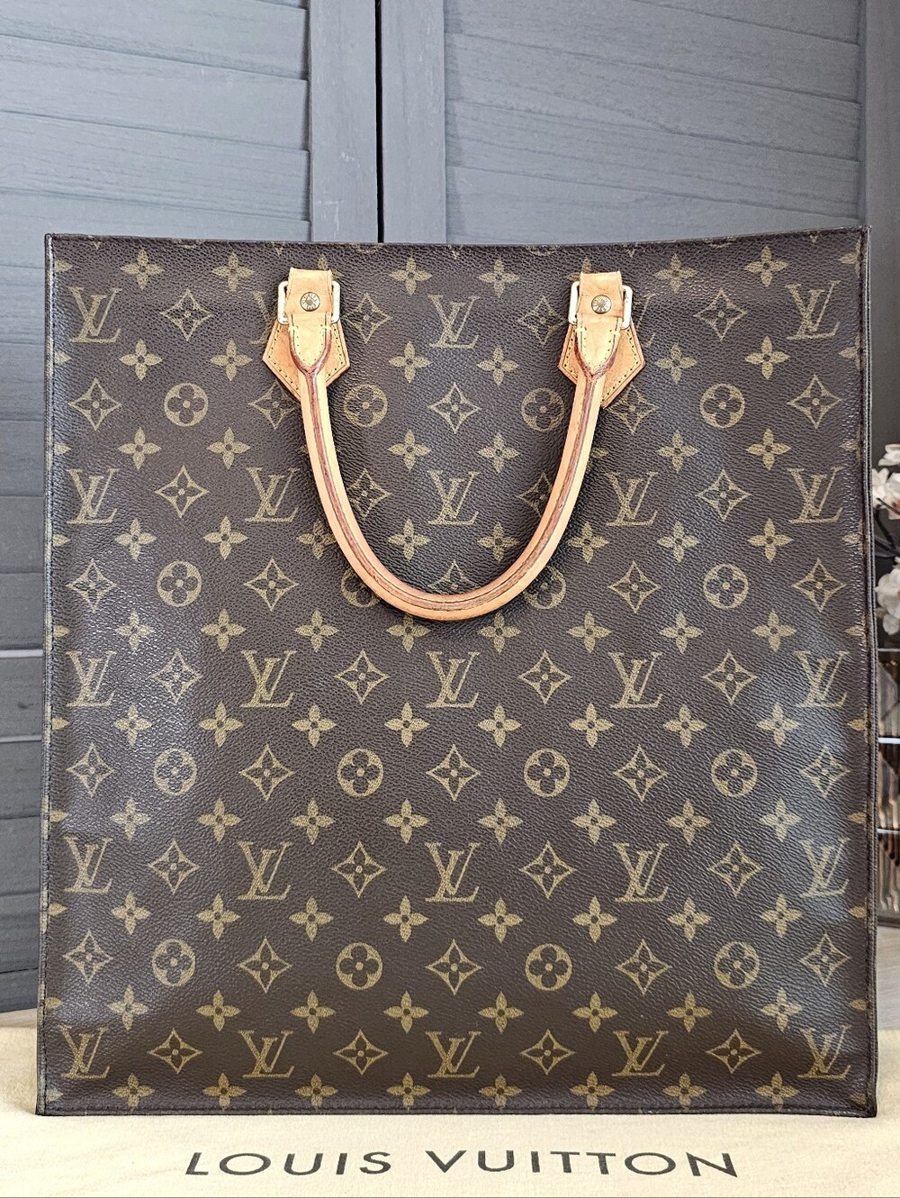 Authentic LOUIS VUITTON Sac Plat GM Shopper Tote Handbag